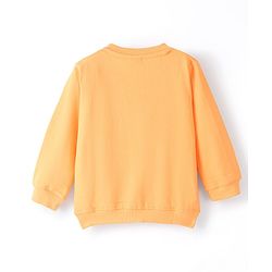 Babyhug 100% Cotton Full Sleeves Sweatshirt with Text & Floral Graphics Print - Yellow