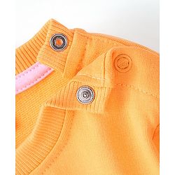 Babyhug 100% Cotton Full Sleeves Sweatshirt with Text & Floral Graphics Print - Yellow