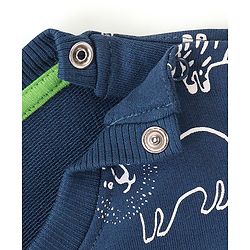 Babyhug Cotton Full Sleeves Sweatshirt Lion Graphic Print - Navy Blue