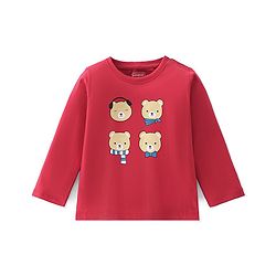 Babyhug 100% Cotton Knit Full Sleeves T-Shirt Bear Print - Red