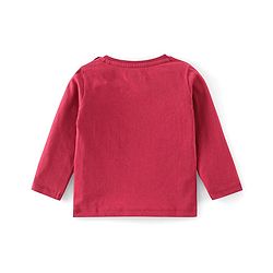 Babyhug Cotton Knit Full Sleeves Puppy Print T-Shirt - Maroon