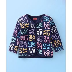 Babyhug 100% Cotton Knit Full Sleeves Heart Print Front Open Vest Pack of 3 - Multicolour