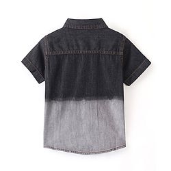 Babyhug 100% Cotton Woven Half Sleeves Solid Color Shirt - Black & Grey