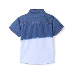 Babyhug 100% Cotton Woven Half Sleeves Solid Color Denim Shirt - Blue