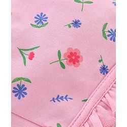 Babyhug 100% Cotton Caps With Foral & Polka Dots Print Pack Of 2 - Pink