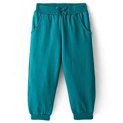 Babyhug Full Sleeves Top with Butterfly Applique with Studs & Lounge Pant - Ocean Green