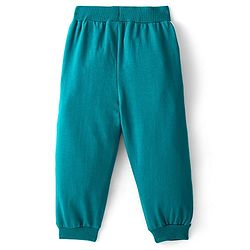 Babyhug Full Sleeves Top with Butterfly Applique with Studs & Lounge Pant - Ocean Green