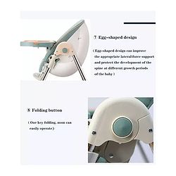 Babyhug Multifunctional Portable High Chair with 5 Level Height Adjustment -Beige| Compact Fold| Removable Wheels with Lock| Removable Double Food Tray| Cushion Seat