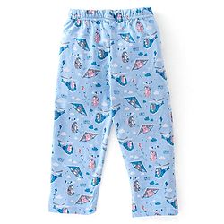 Babyhug Cotton Knit Full Sleeves Night Suit With Teddy Print - Blue