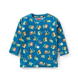 Babyhug Cotton Knit Full Sleeves Night Suit With Text Print - Blue