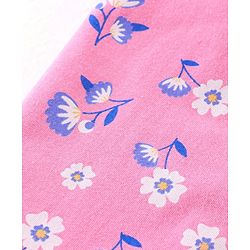 Babyhug Cotton Knit Full Sleeves Floral Printed Night Suit - Pink
