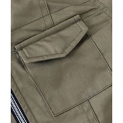 Babyhug Full Sleeves Solid Colored Hooded Bomber Jacket with Pockets - Olive