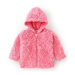 Babyhug Woven Full Sleeves Hoodie Solid Colour - Pink