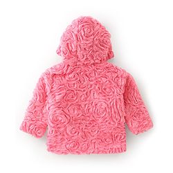 Babyhug Woven Full Sleeves Hoodie Solid Colour - Pink