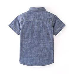 Babyhug Half Sleeves Denim Regular Collar Two Pocket Shirt - Blue