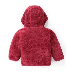 Babyhug Full Sleeves Jacket with Bear Patch - Maroon