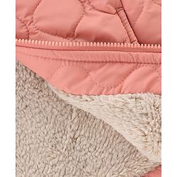 Babyhug Full Sleeves Solid Colour Quilted Hooded Jacket - Custard