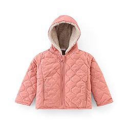 Babyhug Full Sleeves Solid Colour Quilted Hooded Jacket - Custard
