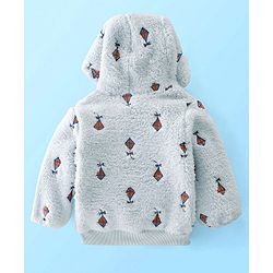 Babyhug Woven Full Sleeves Hooded  Jacket Kite Design  - Light Blue