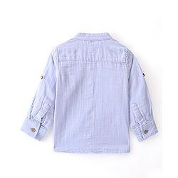 Babyhug Cotton Woven Full Sleeves Solid Colour Double Cloth Shirt - Lavender