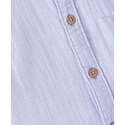Babyhug Cotton Woven Full Sleeves Solid Colour Double Cloth Shirt - Lavender