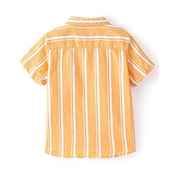 Babyhug Cotton Woven Half Sleeves Striped Shirt - Yellow