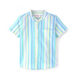 Babyhug Cotton Woven Half Sleeves Striped Shirt - Multicolor