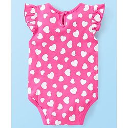 Babyhug 100% Cotton Interlock Cap Sleeves Onesies Love Print Pack of 3 - Multicolor