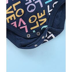 Babyhug 100% Cotton Interlock Cap Sleeves Onesies Love Print Pack of 3 - Multicolor