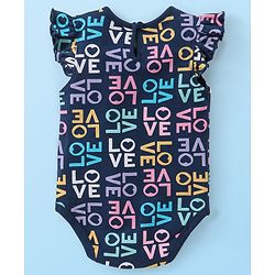 Babyhug 100% Cotton Interlock Cap Sleeves Onesies Love Print Pack of 3 - Multicolor