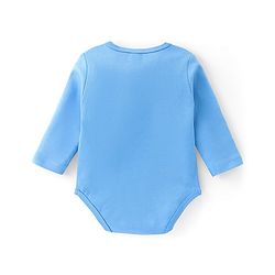 Babyhug 100% Cotton Full Sleeves Lion Printed Onesies with Cap Mittens & Booties - Blue