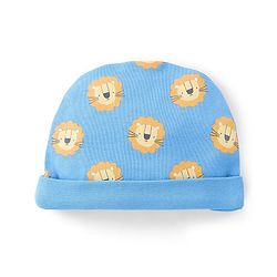 Babyhug 100% Cotton Full Sleeves Lion Printed Onesies with Cap Mittens & Booties - Blue
