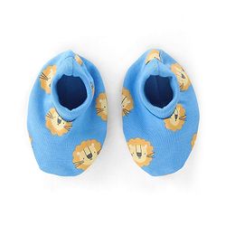 Babyhug 100% Cotton Full Sleeves Lion Printed Onesies with Cap Mittens & Booties - Blue