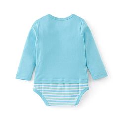 Babyhug 100% Cotton Knit Full Sleeves Onesie Bear  & Panda Print - Blue