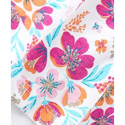 Babyhug 100% Cotton Knit Full Sleeves Top & Corduroy Jegging With Floral Print - White & Purple