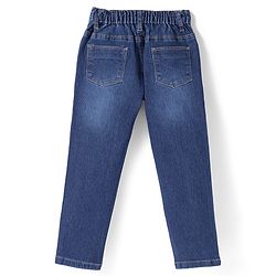 Babyhug Denim Full Length Sequins Detailing & Washed Stretchable Jeans - Blue