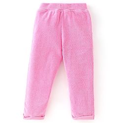 Babyhug 100% Cotton Knit Full Sleeves With Top & Leggings Floral Embroidery - Purple & Pink