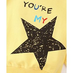 Babyhug 100% Cotton Knit Full Sleeves Star Graphics Sweatshirt - Yellow