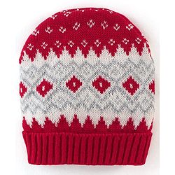 Babyhug Knit Woollen Cap - Red & Grey