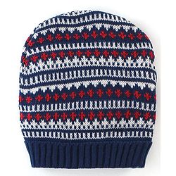 Babyhug Knit Woollen Cap - Blue Red & White