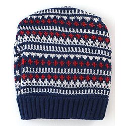 Babyhug Knit Woollen Cap - Blue Red & White