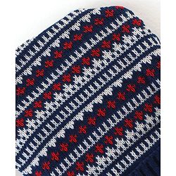 Babyhug Knit Woollen Cap - Blue Red & White