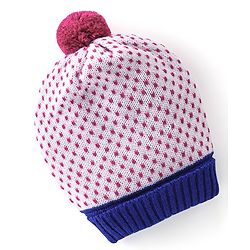 Babyhug Woollen Cap with Pompom - Multicolour
