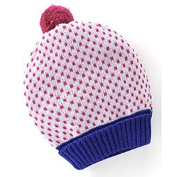 Babyhug Woollen Cap with Pompom - Multicolour