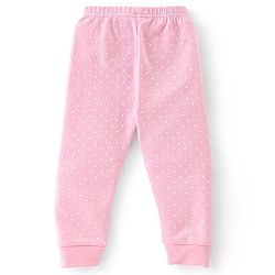 Babyhug Full Sleeves Polka Dot Printed Front Open Thermal Inner Wear Set-Pink