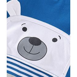 Babyhug Cotton Knit Full Sleeves Hooded Sweatshirt With Bear Graphics - Blue