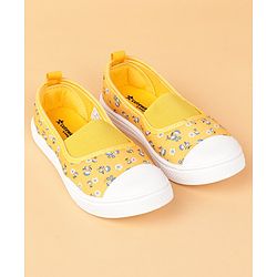 Cute Walk by Babyhug Slip On Casual Shoes With Floral Design- Yellow