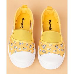Cute Walk by Babyhug Slip On Casual Shoes With Floral Design- Yellow