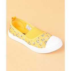 Cute Walk by Babyhug Slip On Casual Shoes With Floral Design- Yellow