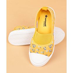 Cute Walk by Babyhug Slip On Casual Shoes With Floral Design- Yellow